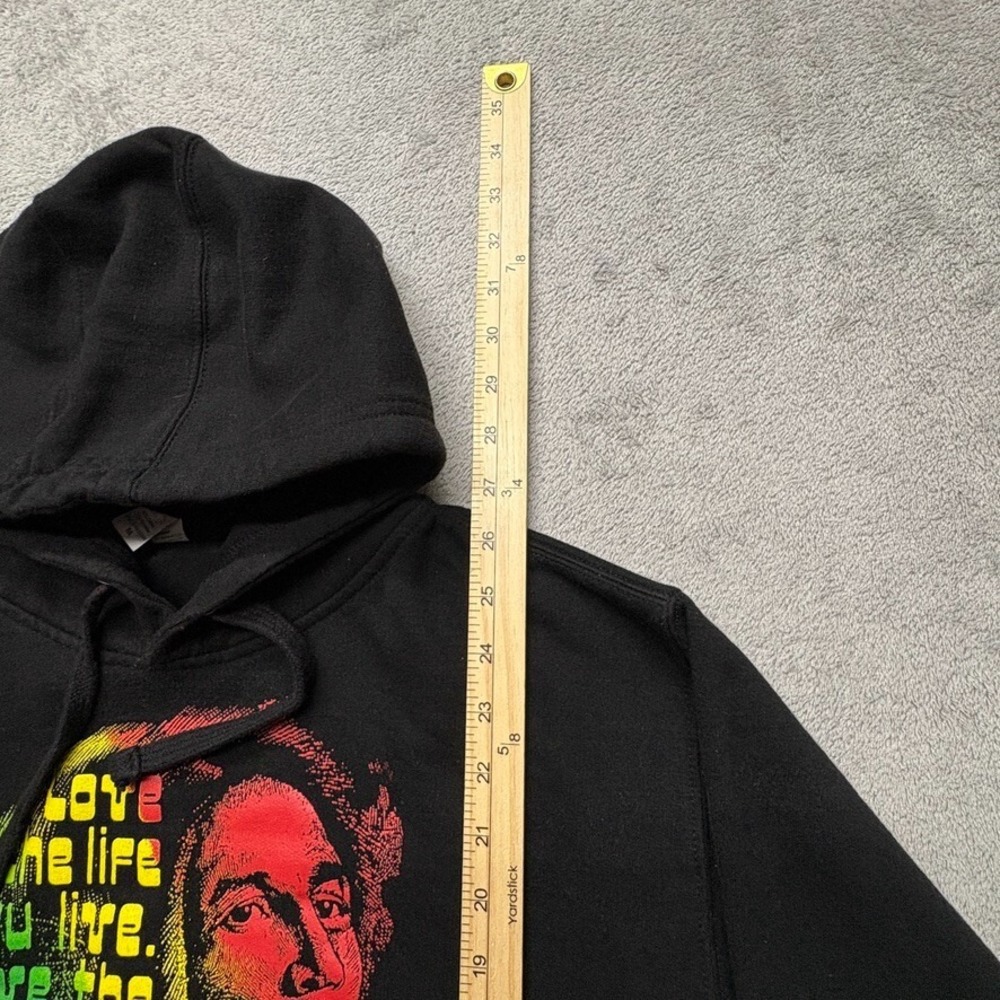 Bob Marley Graphic Pullover Hoodie Sweatshirt‎ Mens Medium Black - Picture 4 of 5